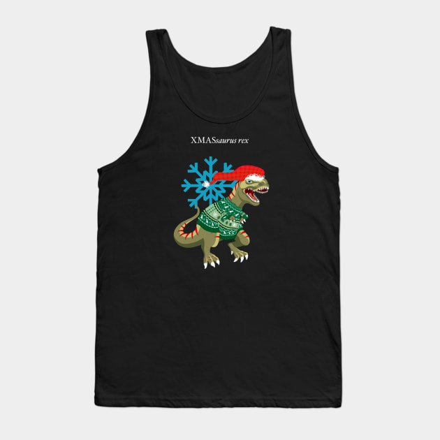 Clanosaurus Rex XMASsaurus rex Christmas Ugly Sweater Holiday Tyrannosaurus Rex Santa Claus Tank Top by BullShirtCo